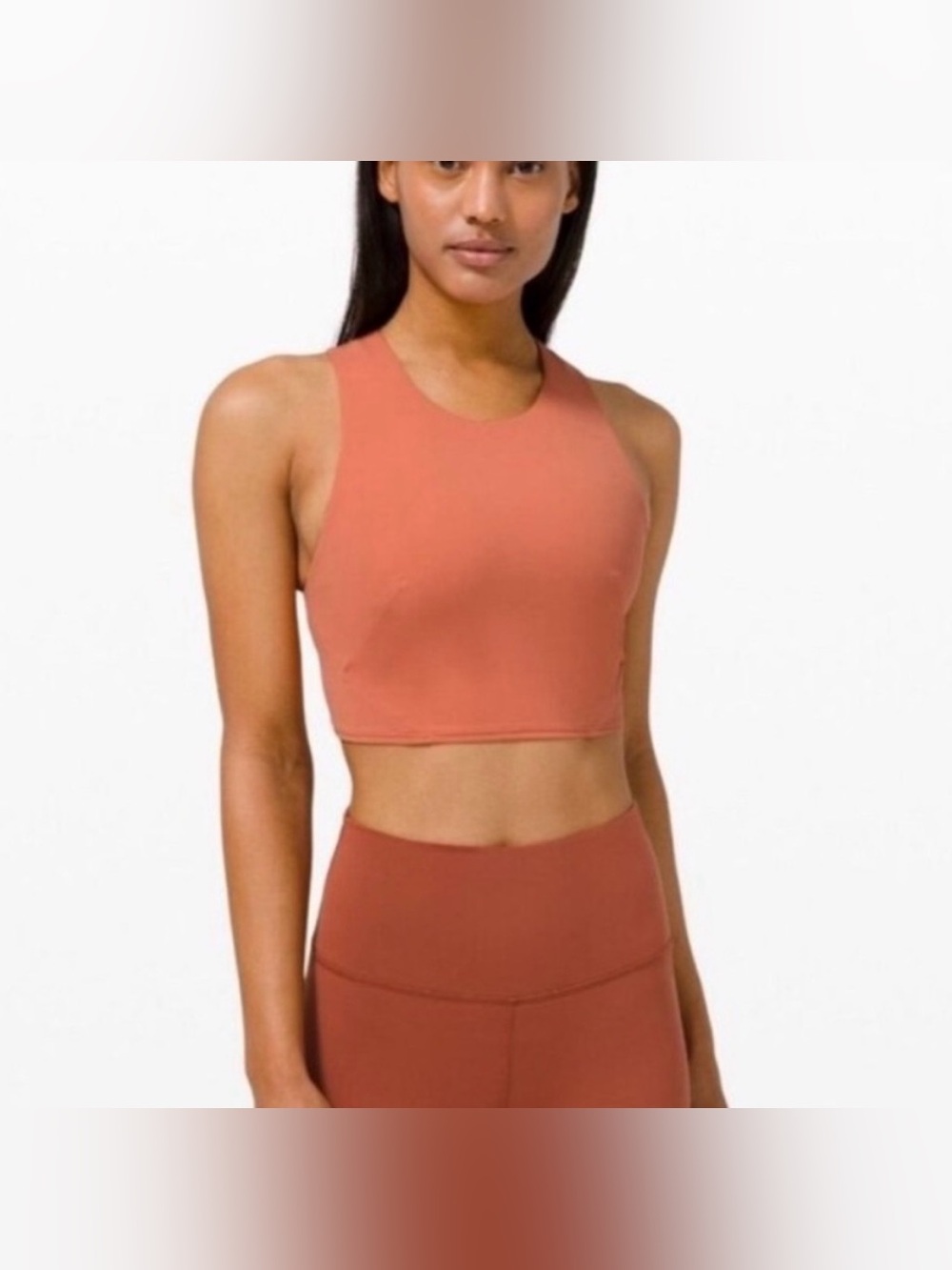 High Neck Cropped Sports Bra in with pads size small NWOT